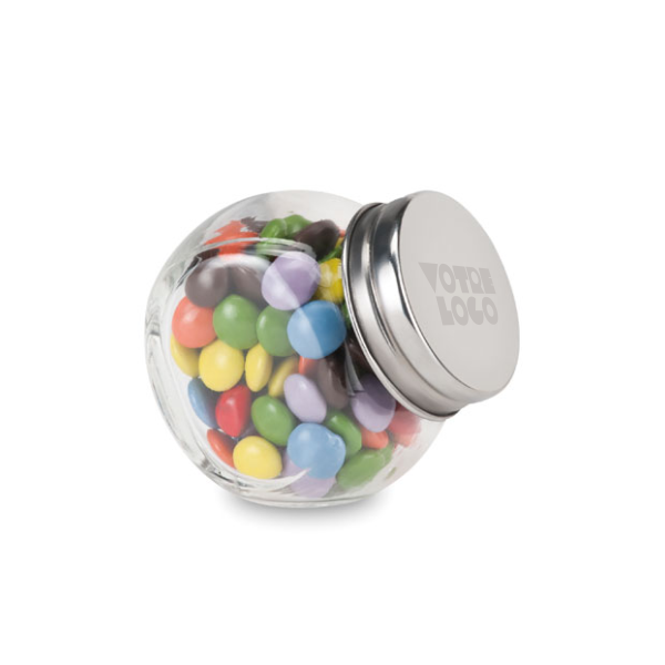 Bocal en verre chocolat 40g personnalisable