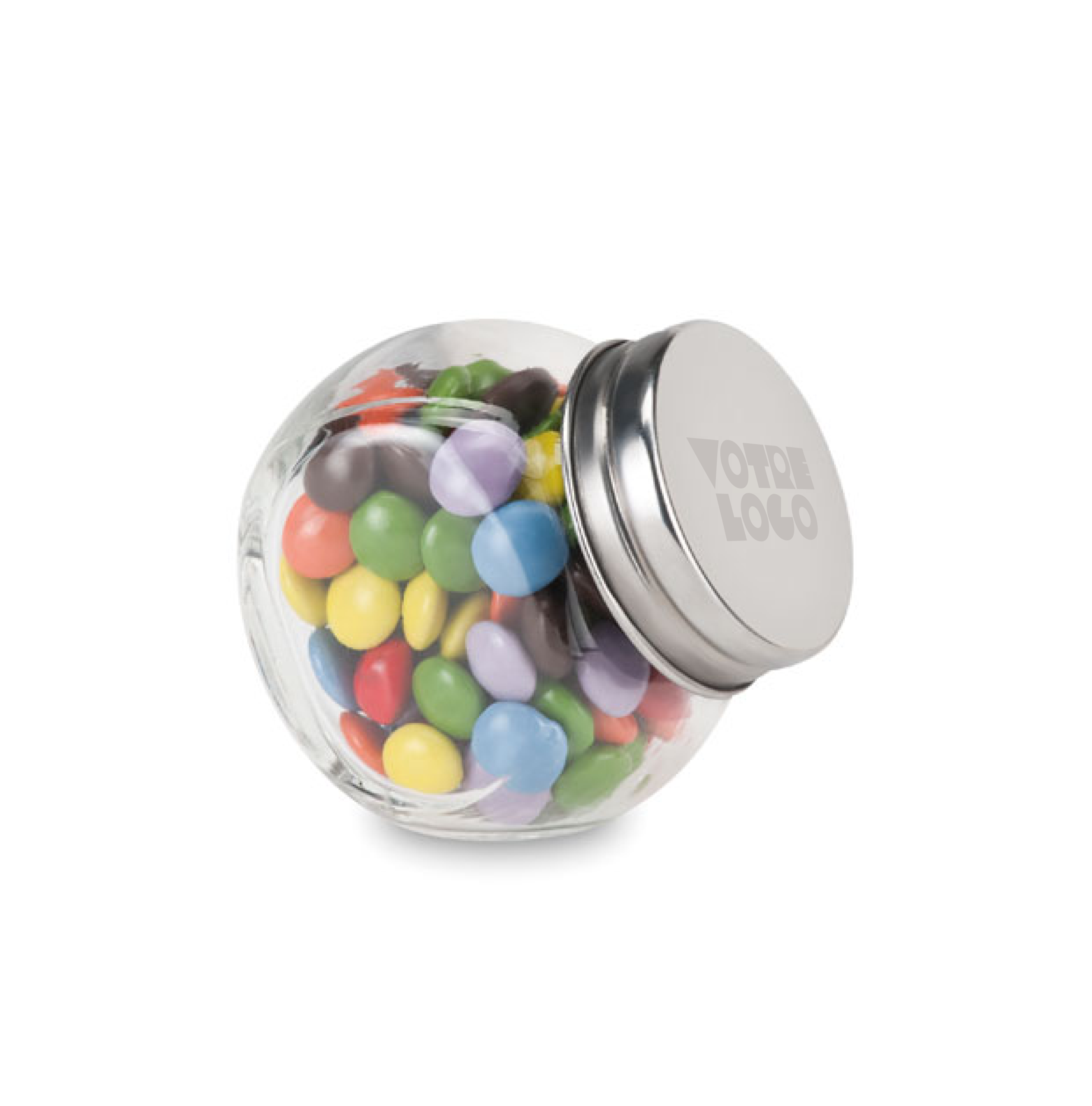 Bocal en verre chocolat 40g personnalisable