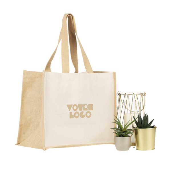 Cabas jute & coton 330gr personnalisable express