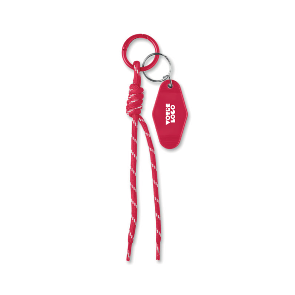 Porte-clés en corde tressée et étiquette personnalisable