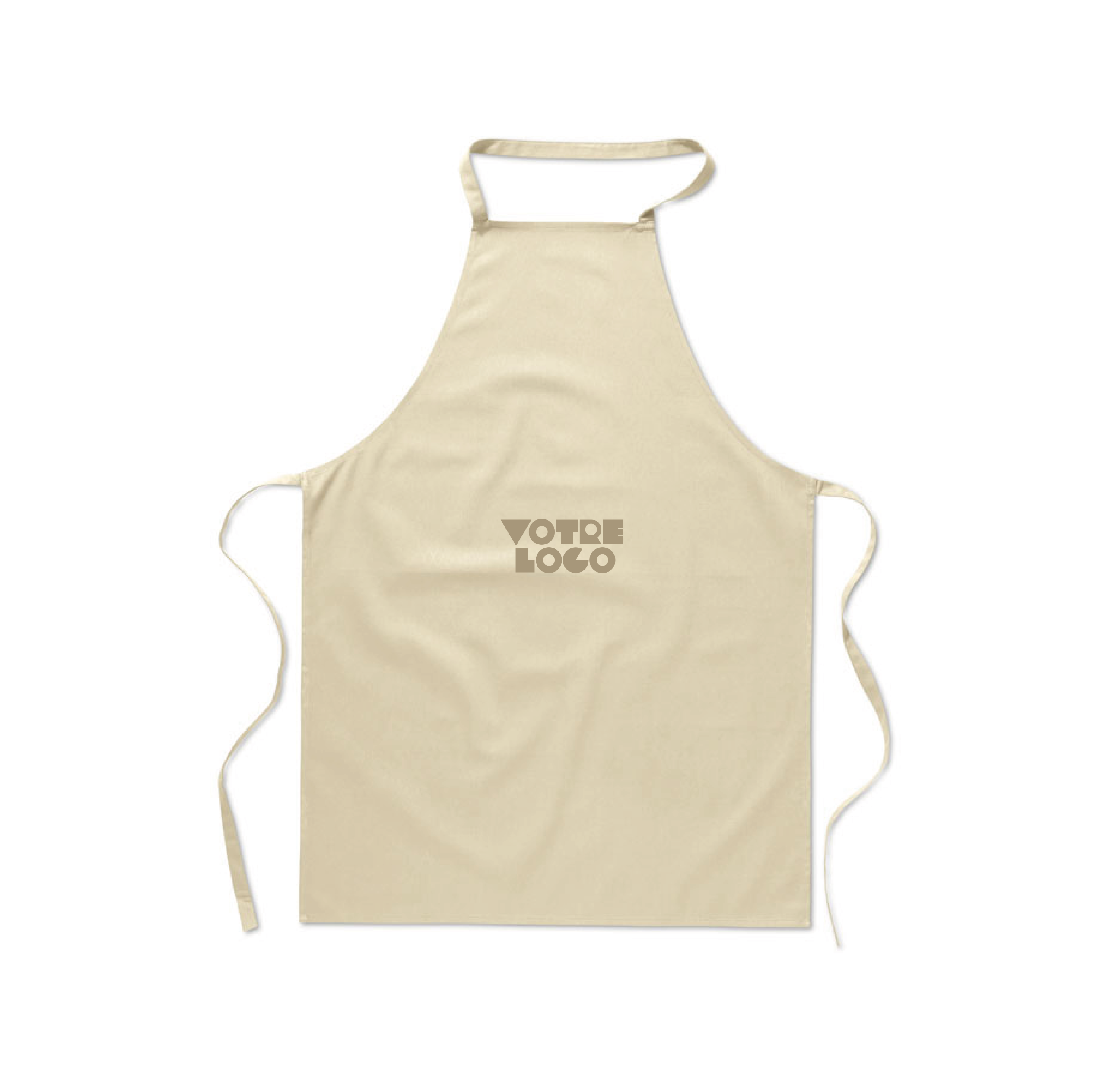 Tablier-coton-beige-personnalisable Tablier de cuisine en coton 180 gr/m² personnalisable