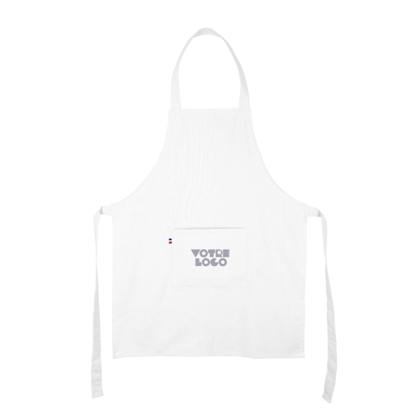 Tablier en 100% coton tissé 240g/m2 Made in France personnalisable