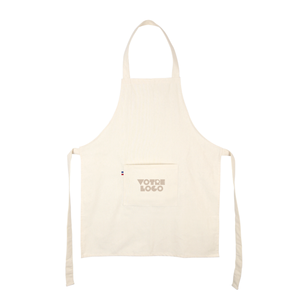 Tablier en 100% coton tissé 240g/m2 Made in France personnalisable