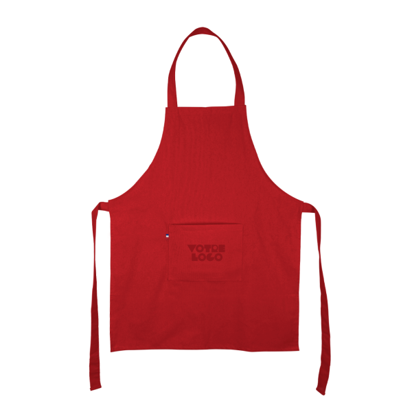 Tablier en 100% coton tissé 240g/m2 Made in France personnalisable