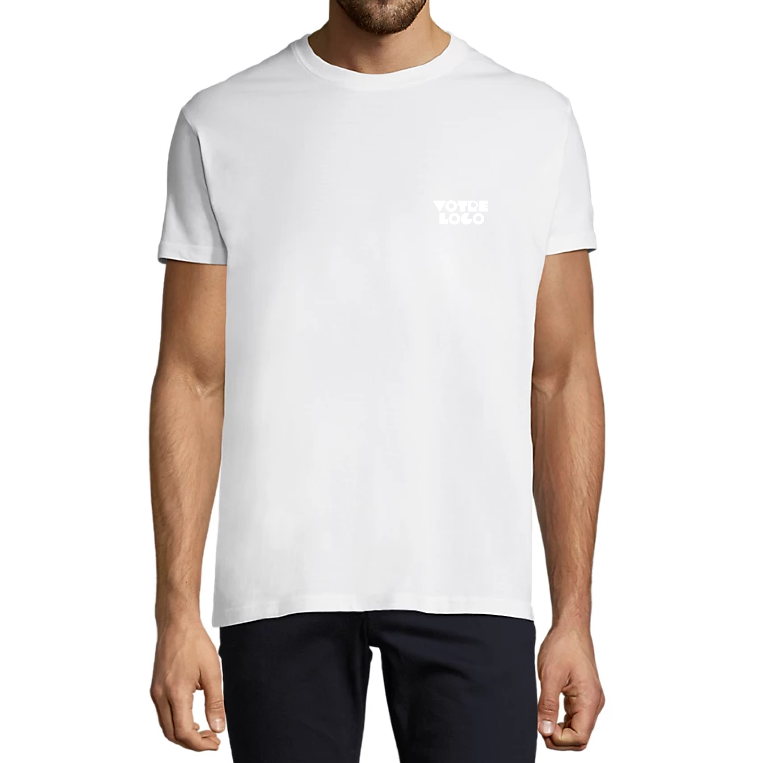 Tee-shirt-Homme-190gr-coton-blanc-express-personnalisable T-shirt unisexe 190gr en coton personnalisable express