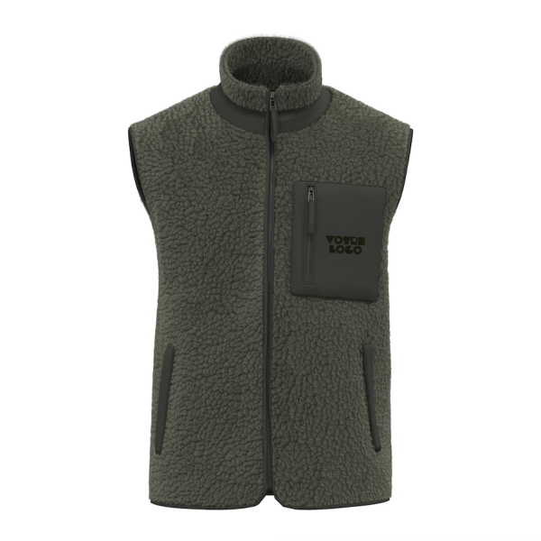 Veste sans manches écoresponsable sherpa unisexe 480 g/m² personnalisable