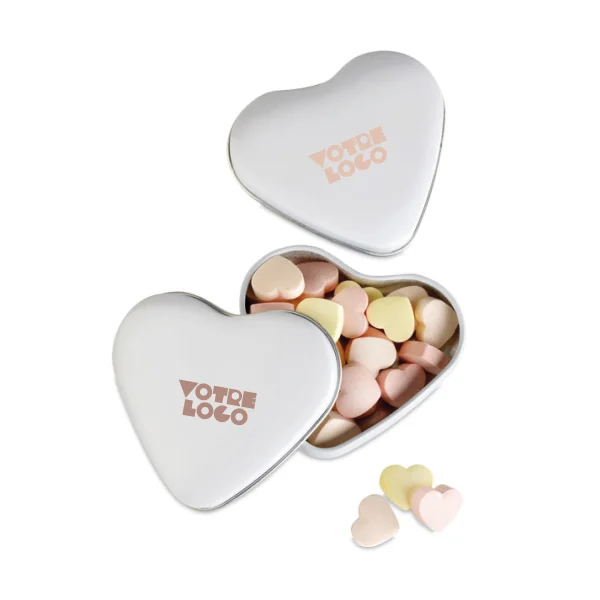 Boîte à bonbons en forme de cœur 24 gr personnalisable