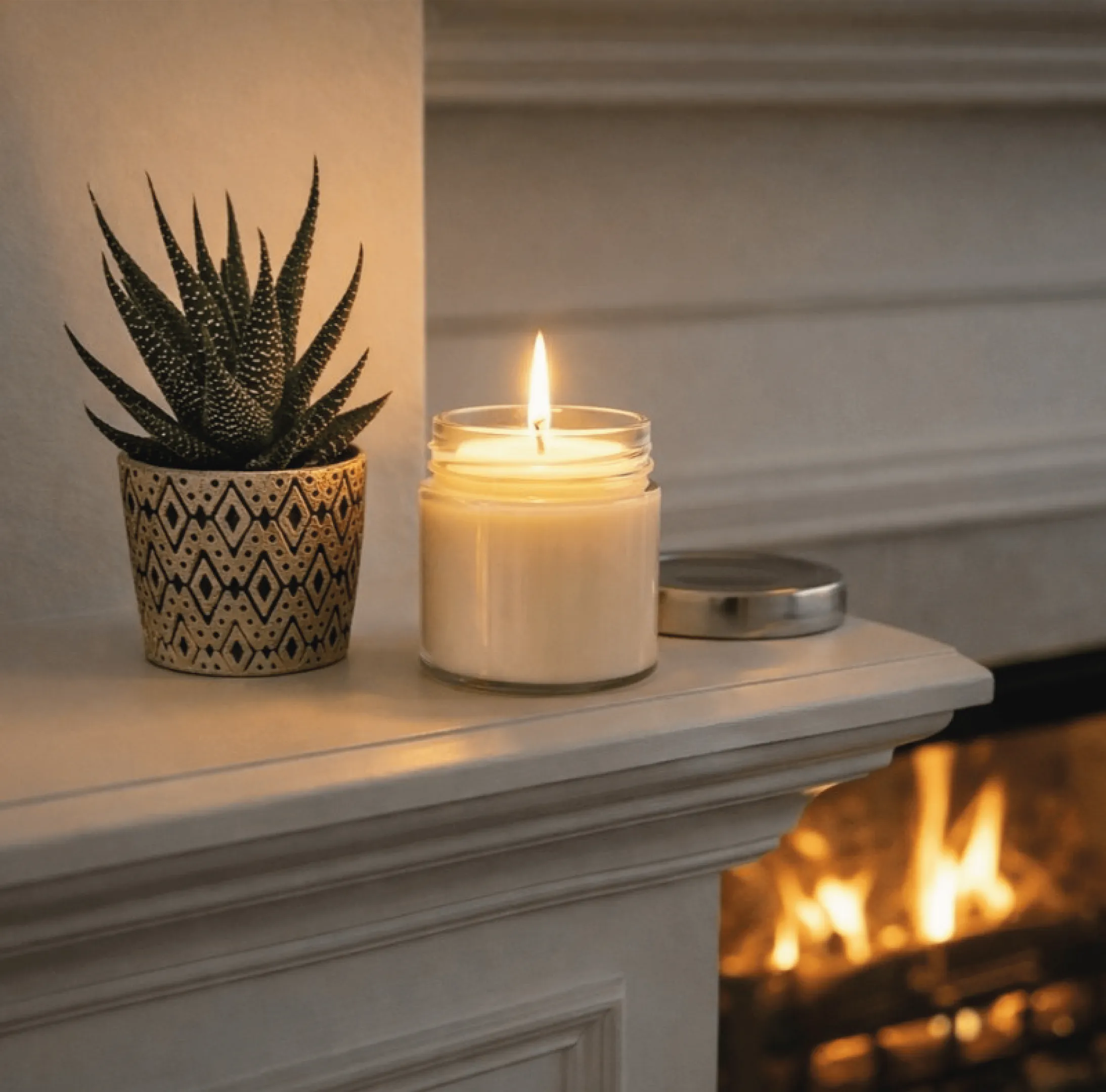 bougie-fleurdecoton-madeinfrance-express-personnalisable.webp Bougie végétale ronde 135g Made in France personnalisable express