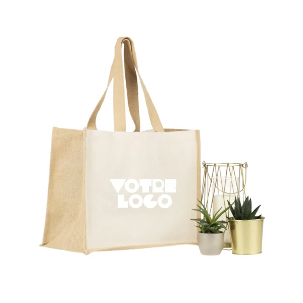 Cabas jute & coton 330gr personnalisable express