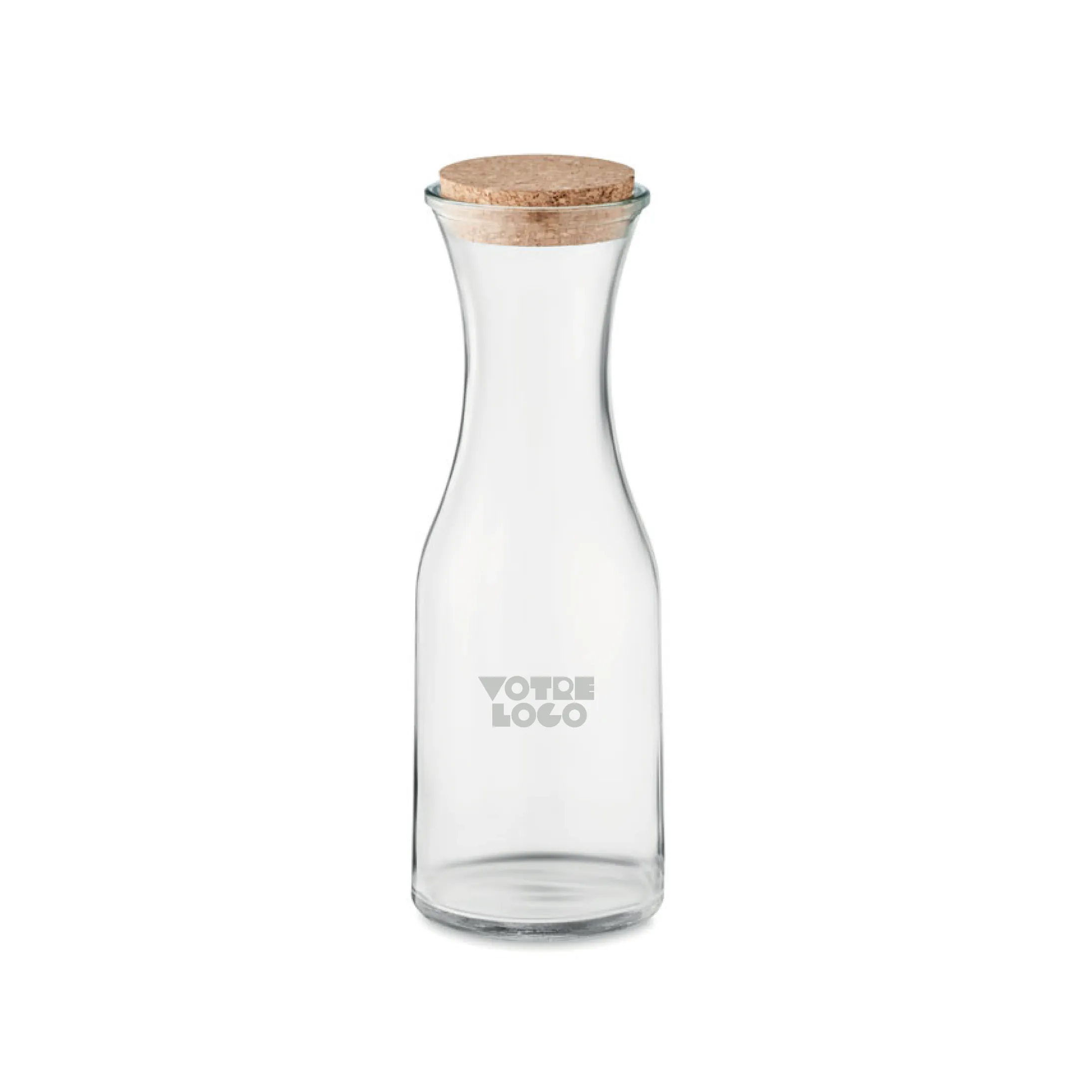 carafe-en-verre-recycle-1l-personnalisable.webp Carafe en verre recyclé avec couvercle en liège 1L personnalisable