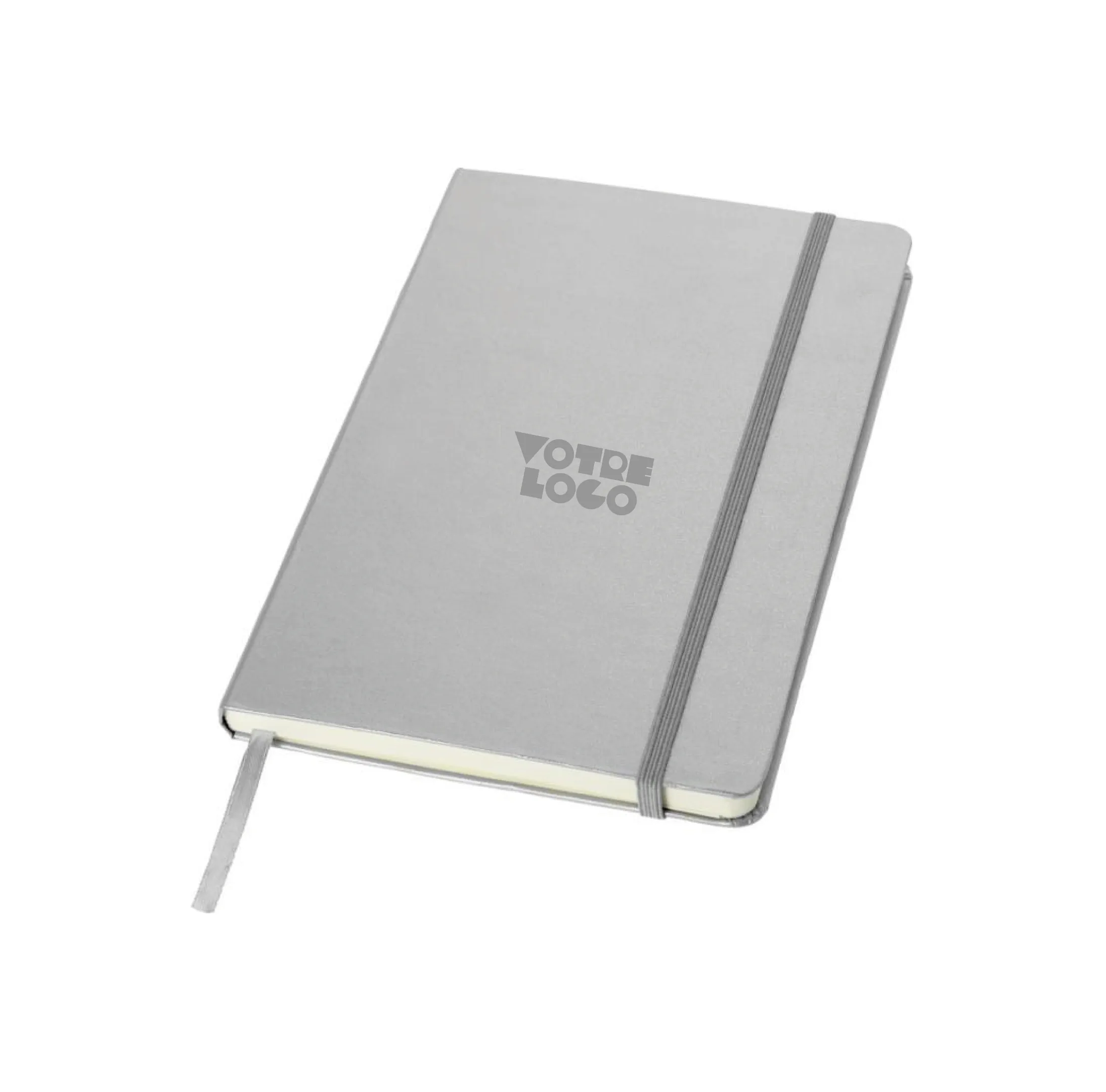 carnet-a5-argent-couverture-rigide-personnalisable Carnet de notes format A5 à couverture rigide personnalisable