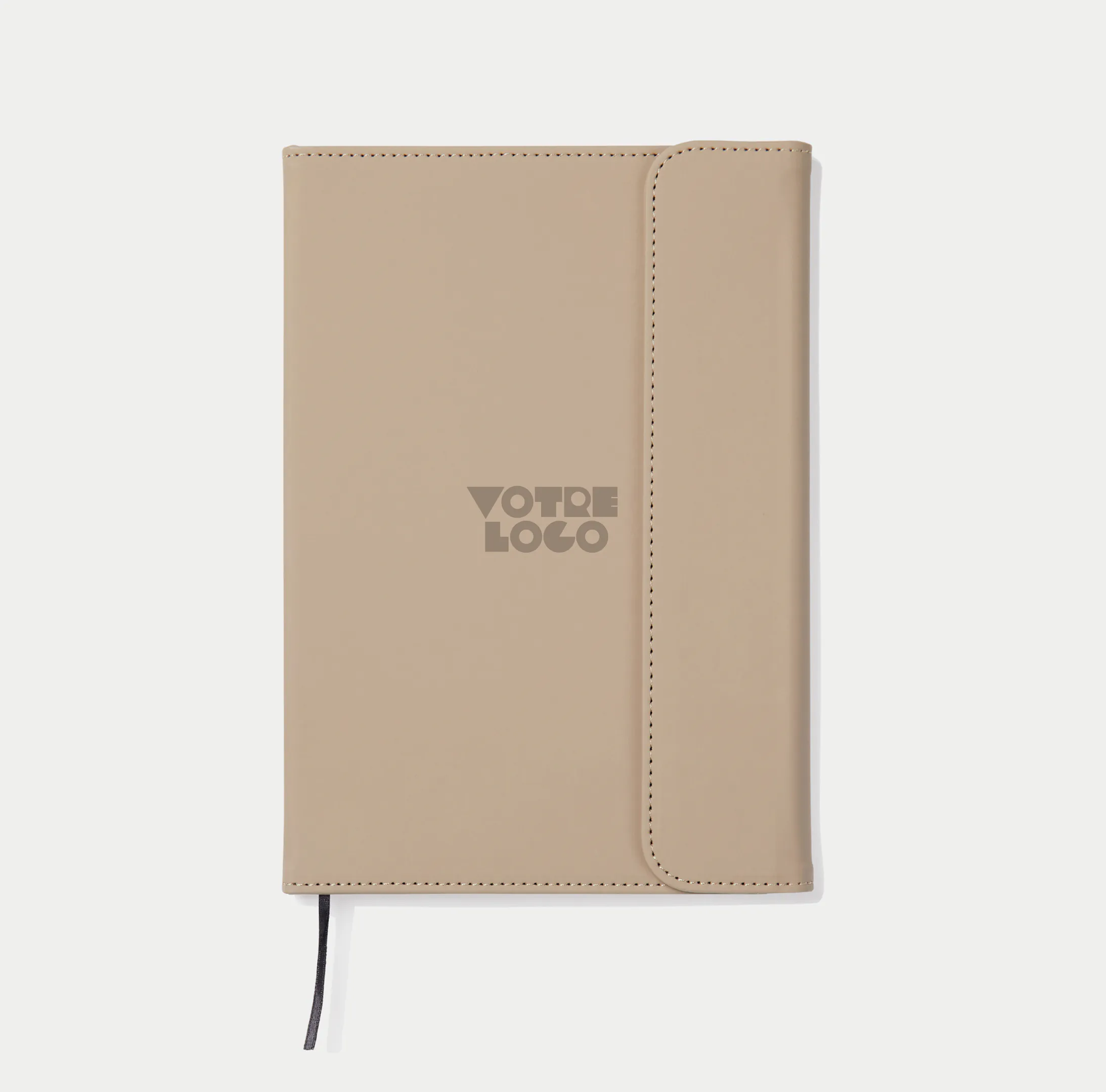 carnet-a5-beige-pu-personnalisable Carnet A5 en papier et PU personnalisable