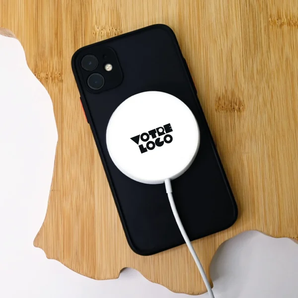 Chargeur à induction fast charge 15W Made in France personnalisable