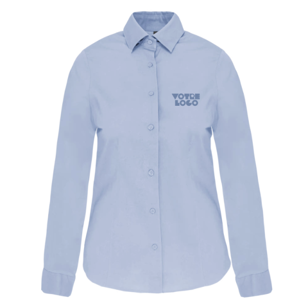 Chemise coton / élasthanne manches longues femme 120 g/m² personnalisable