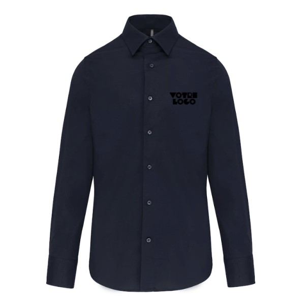 Chemise coton / élasthanne manches longues homme 120 g/m² personnalisable