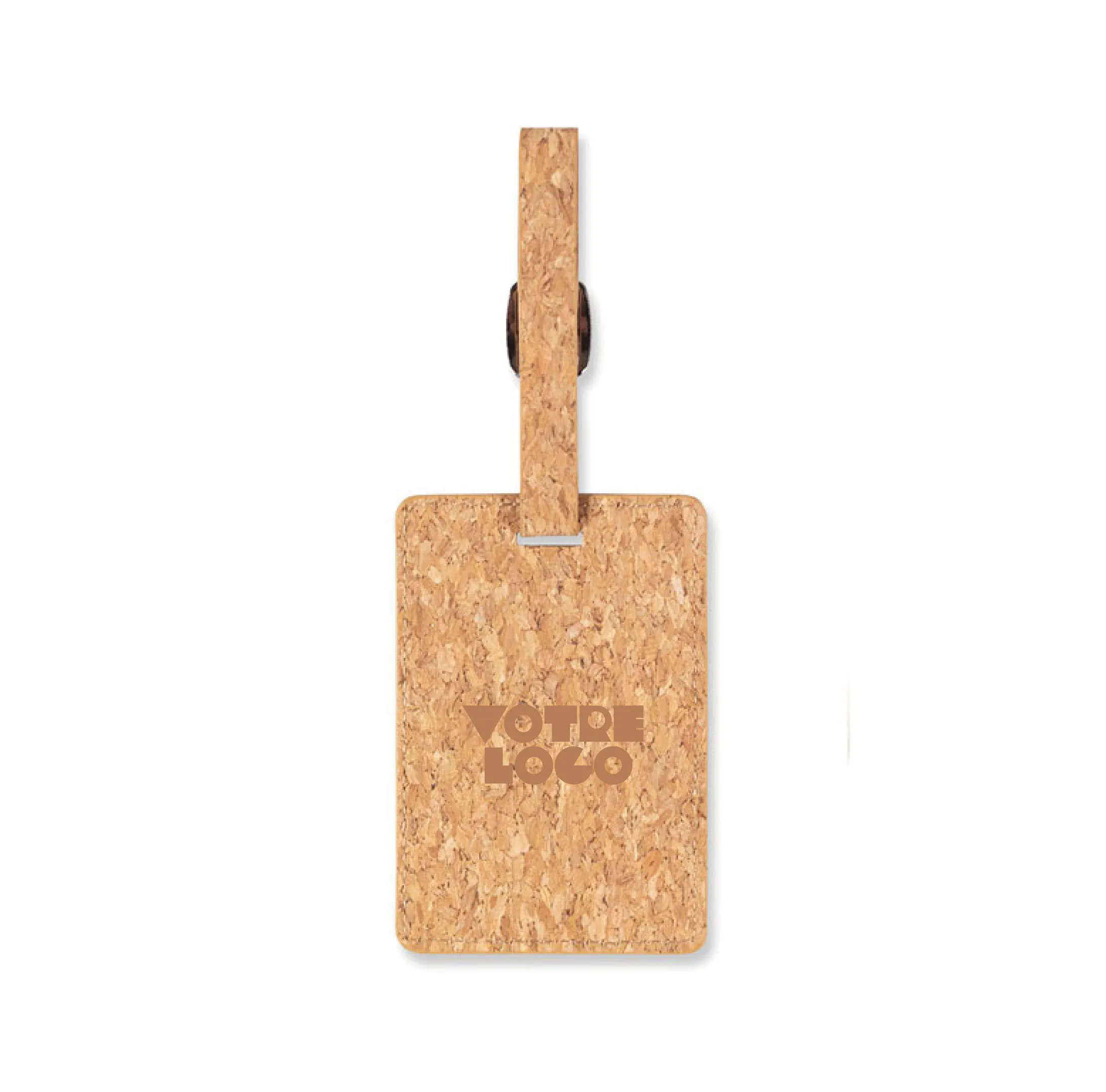 Étiquette à bagage en liège personnalisable