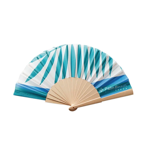 Eventail en bois en quadrichromie personnalisable