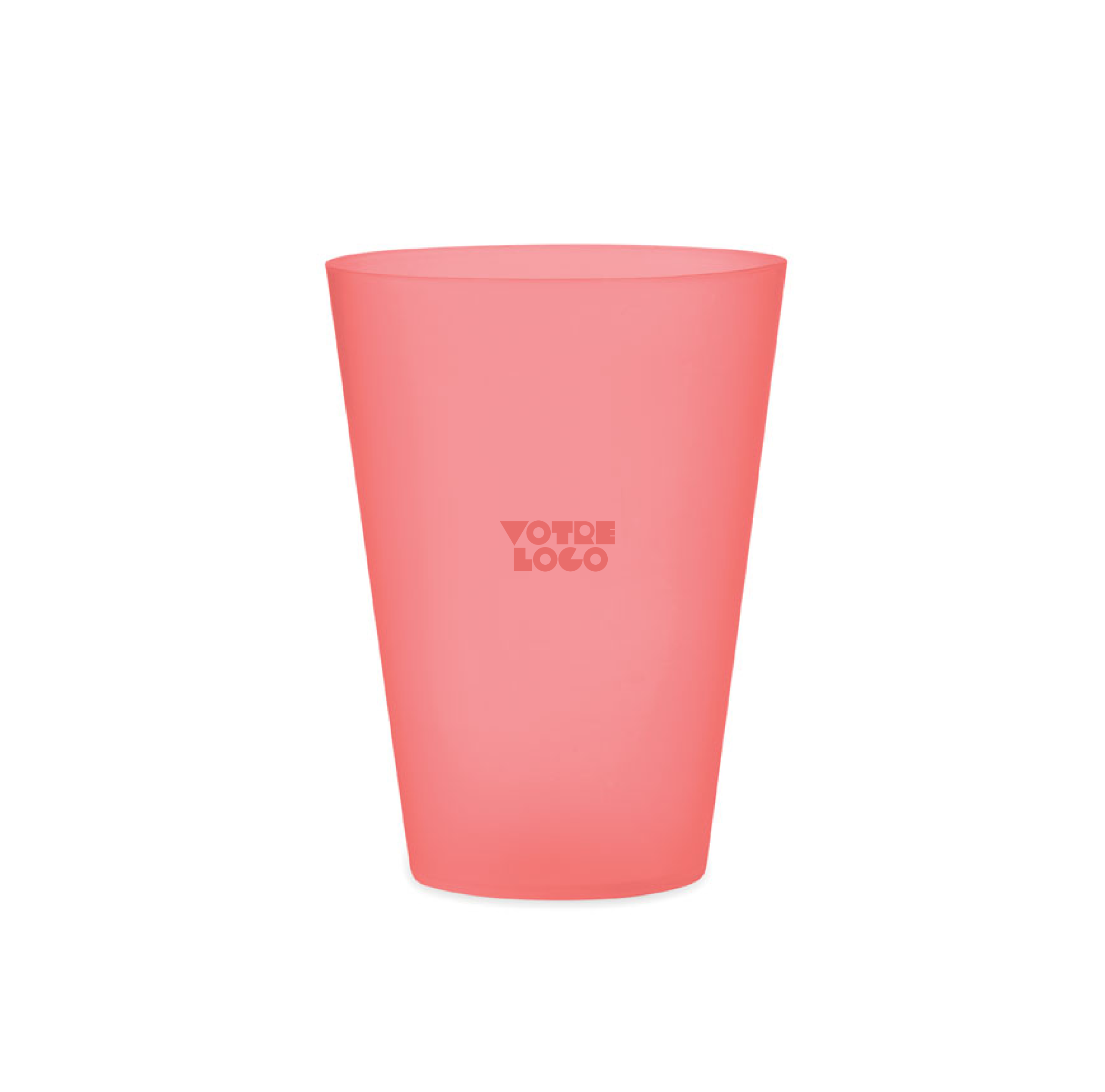 gobelet-reutilisable-durable-rouge-300ml-personnalisable Gobelet réutilisable en PP 300ml personnalisable