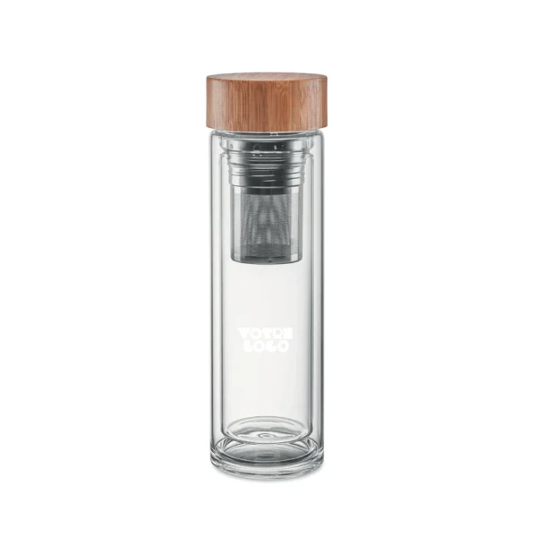 Gourde double paroi avec infuseur à thé 400ml personnalisable