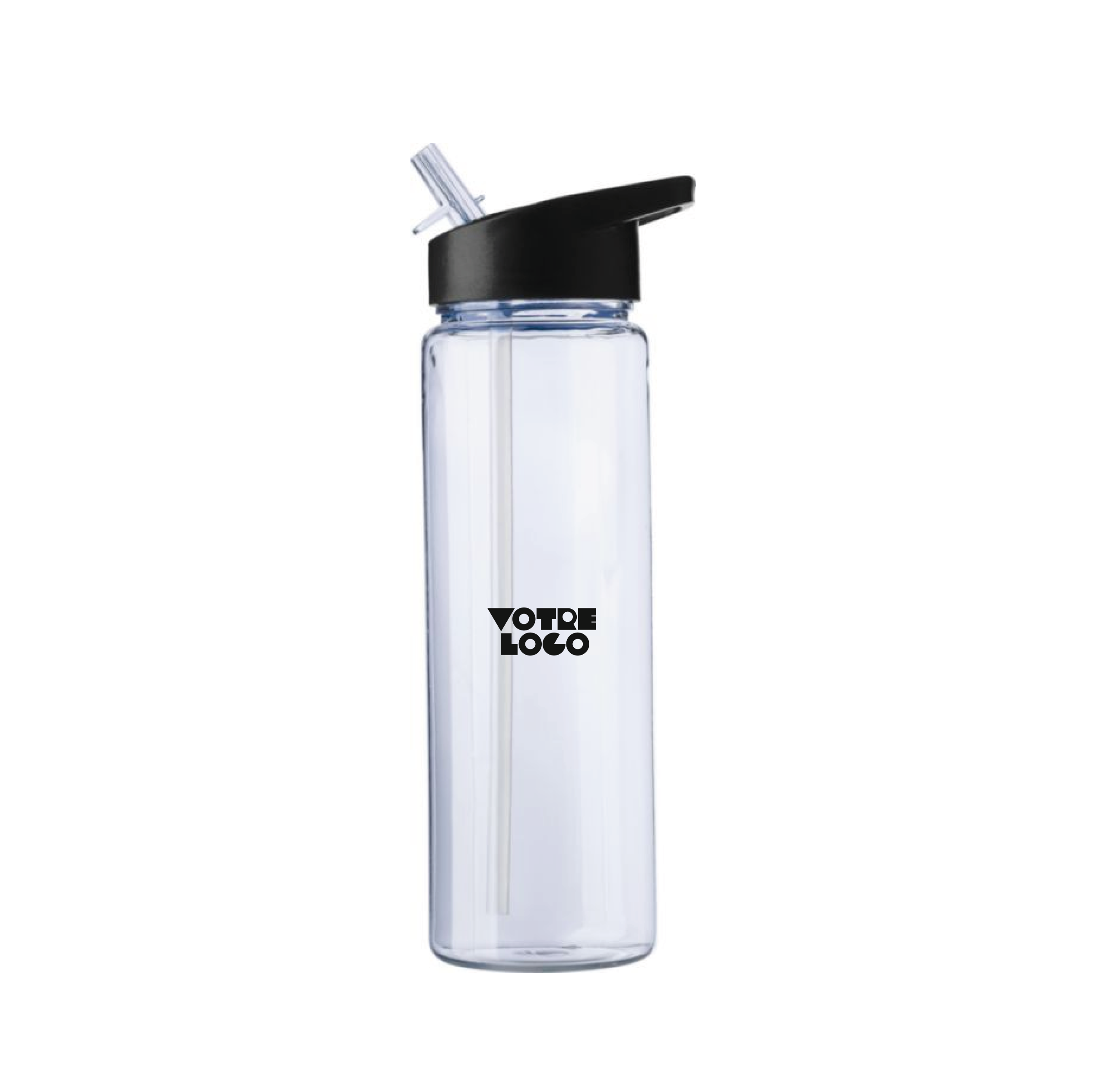 gourde-rpet-paille-750ml-recyclé-noir-personnalisable Gourde de 750 ml en rPET personnalisable