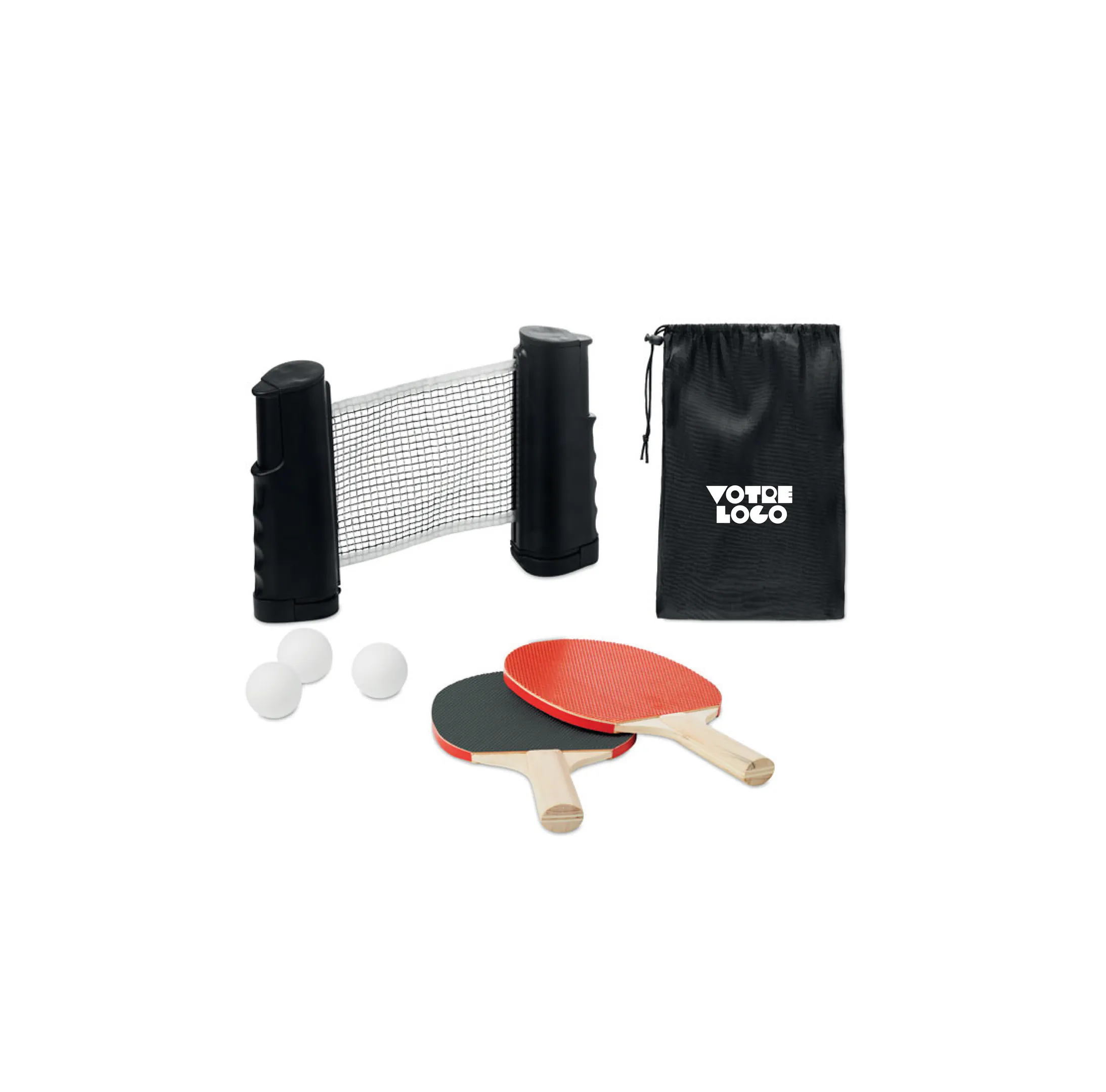 Jeu de tennis de table avec filet roulant personnalisable