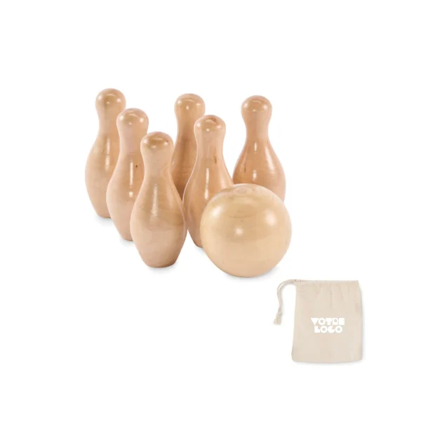 Mini jeu de quilles en pin personnalisable