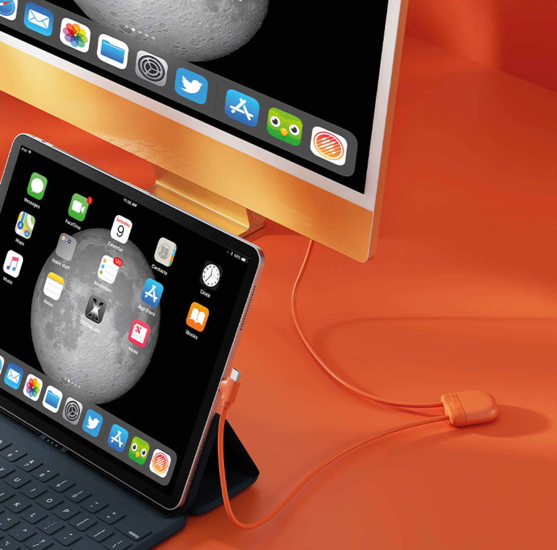 multi-cable-orange-xoopar-personnalisable Câble multi-adaptateur personnalisable