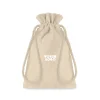 Petit sac cadeau en coton avec cordon de serrage naturel 105 gr/m² personnalisable