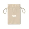 Petit sac cadeau en coton avec cordon de serrage naturel 105 gr/m² personnalisable
