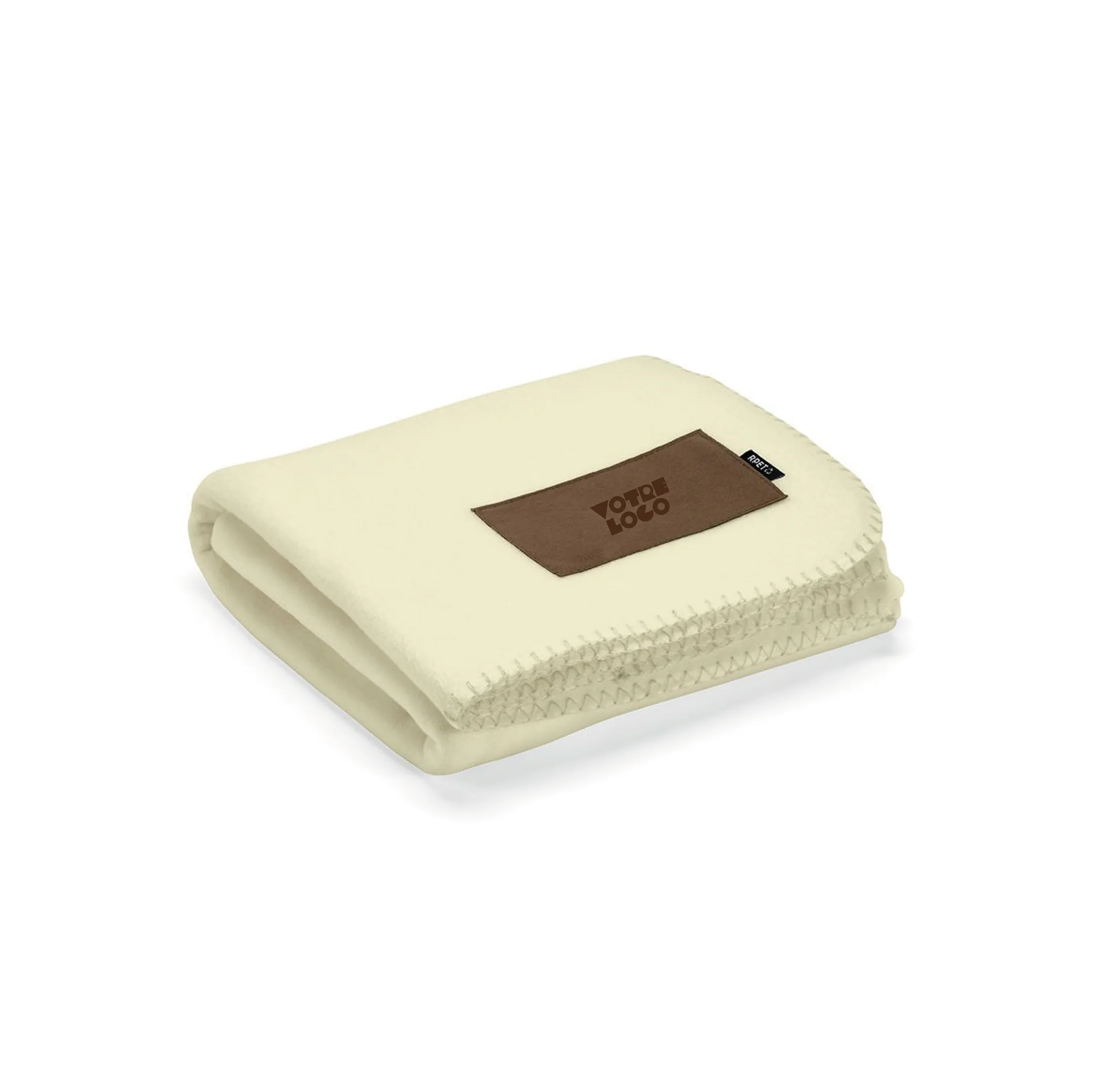 plaid-rpet-beige-personnalisable.webp Plaid en rPET léger de 180 g/m personnalisable