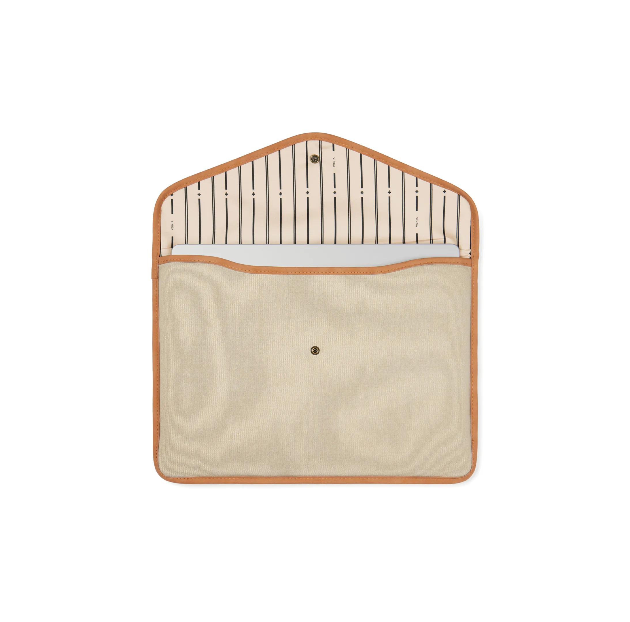 pochette-ordinateur-16-pouces-beige-personnalisable Pochette ordinateur 16" en toile recyclée GRS personnalisable