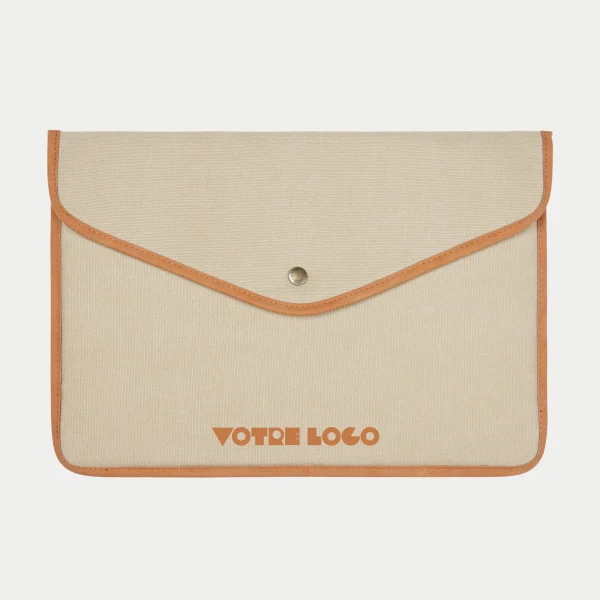 Pochette ordinateur 16" en toile recyclée GRS personnalisable