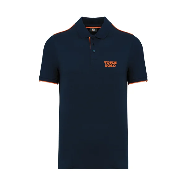 Polo contrasté manches courtes homme personnalisable