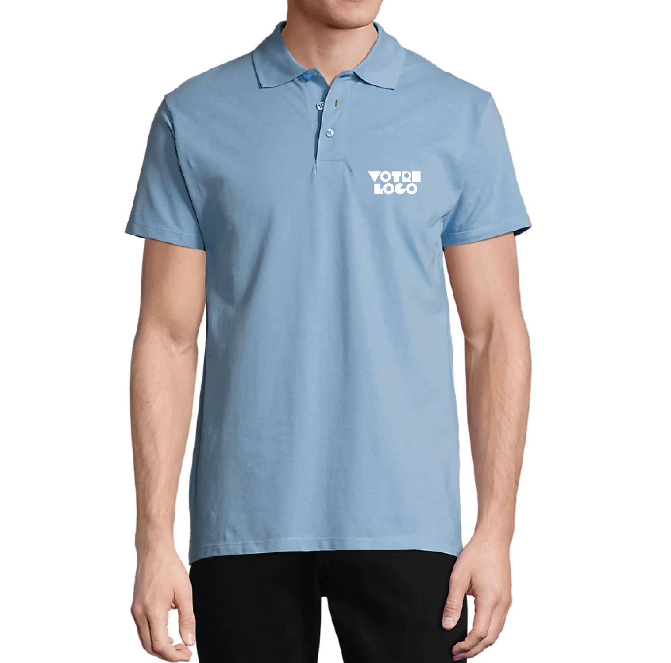 polo-mixte-coton-bleu-clair-210gr-express-personnalisable.webp Polo homme/femme 210gr en coton personnalisable express