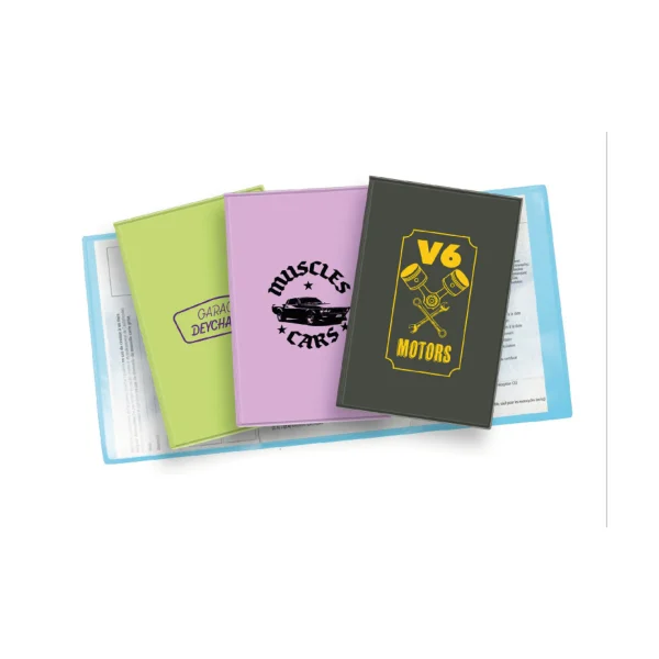 Porte carte grises 3 volets personnalisable