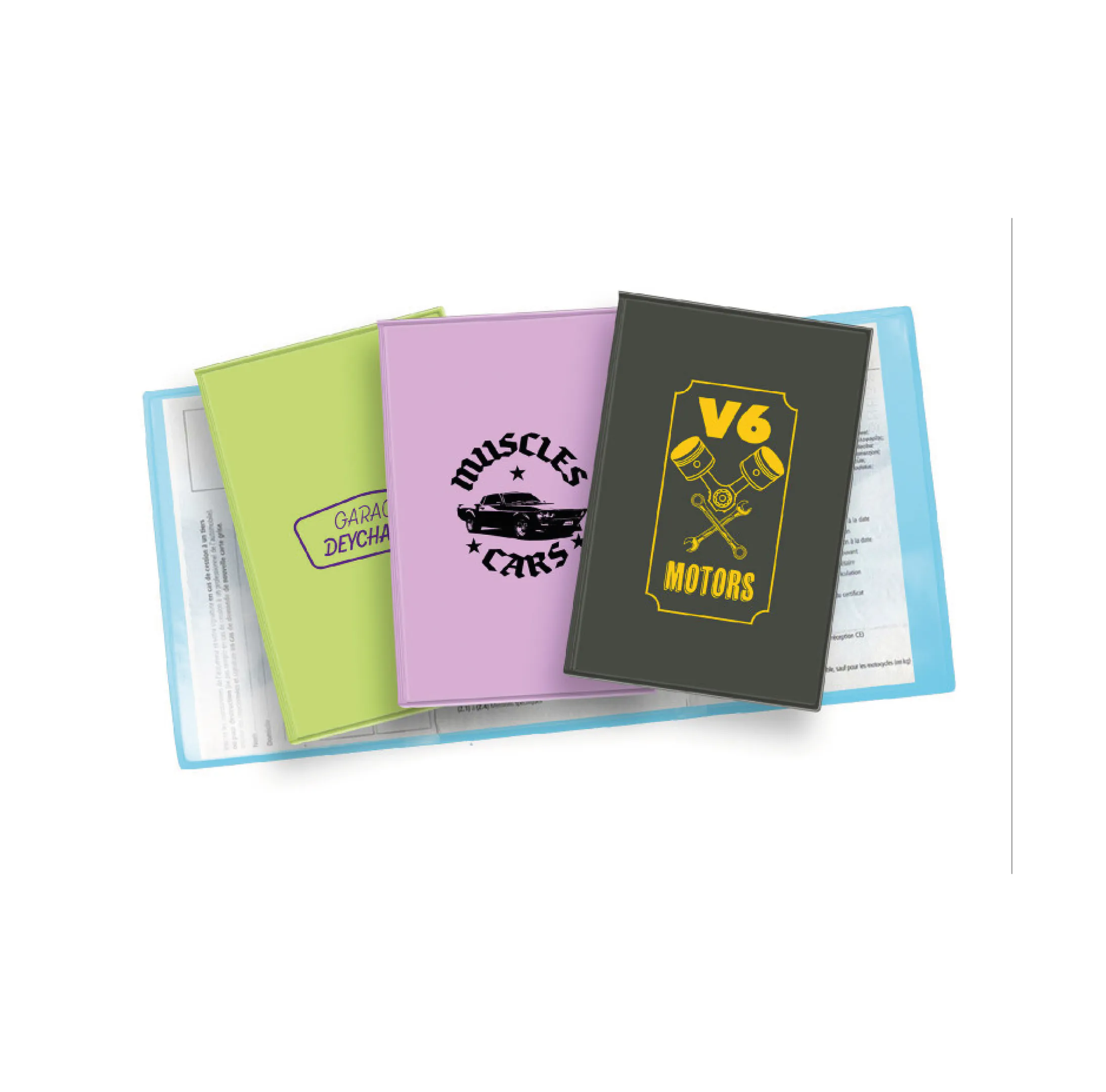 Porte carte grises 3 volets personnalisable