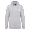 r0004-ash-heather Sweat-shirt zippé capuche unisexe 280 g/m² personnalisable