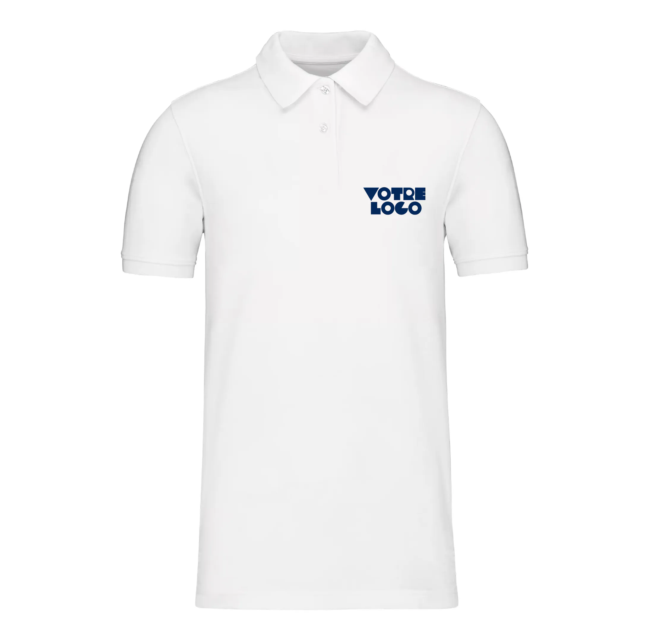 r0022-blanc Polo piqué homme 180 g/m² personnalisable