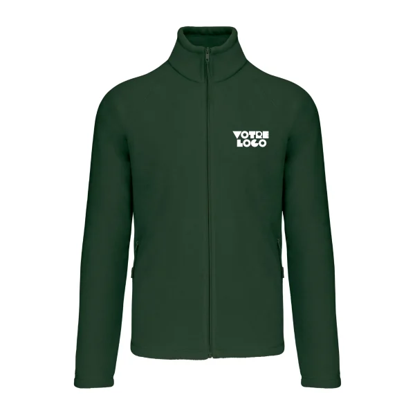 Veste micropolaire zippée manches raglan homme 350 g/m² personnalisable