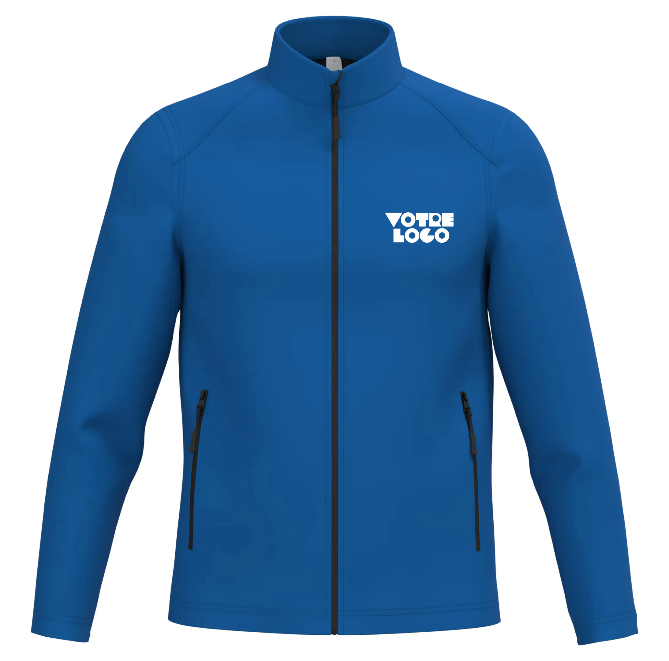 r0030-bleu Veste softshell 2 couches homme 280 g/m² personnalisable