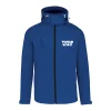 r0032-bleu Veste softshell à capuche amovible homme 340 g/m² personnalisable
