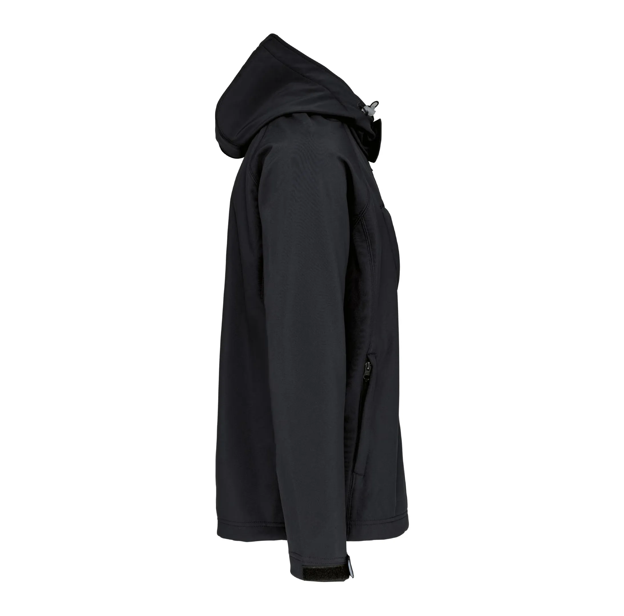 r0032-noir-cote Veste softshell à capuche amovible homme 340 g/m² personnalisable