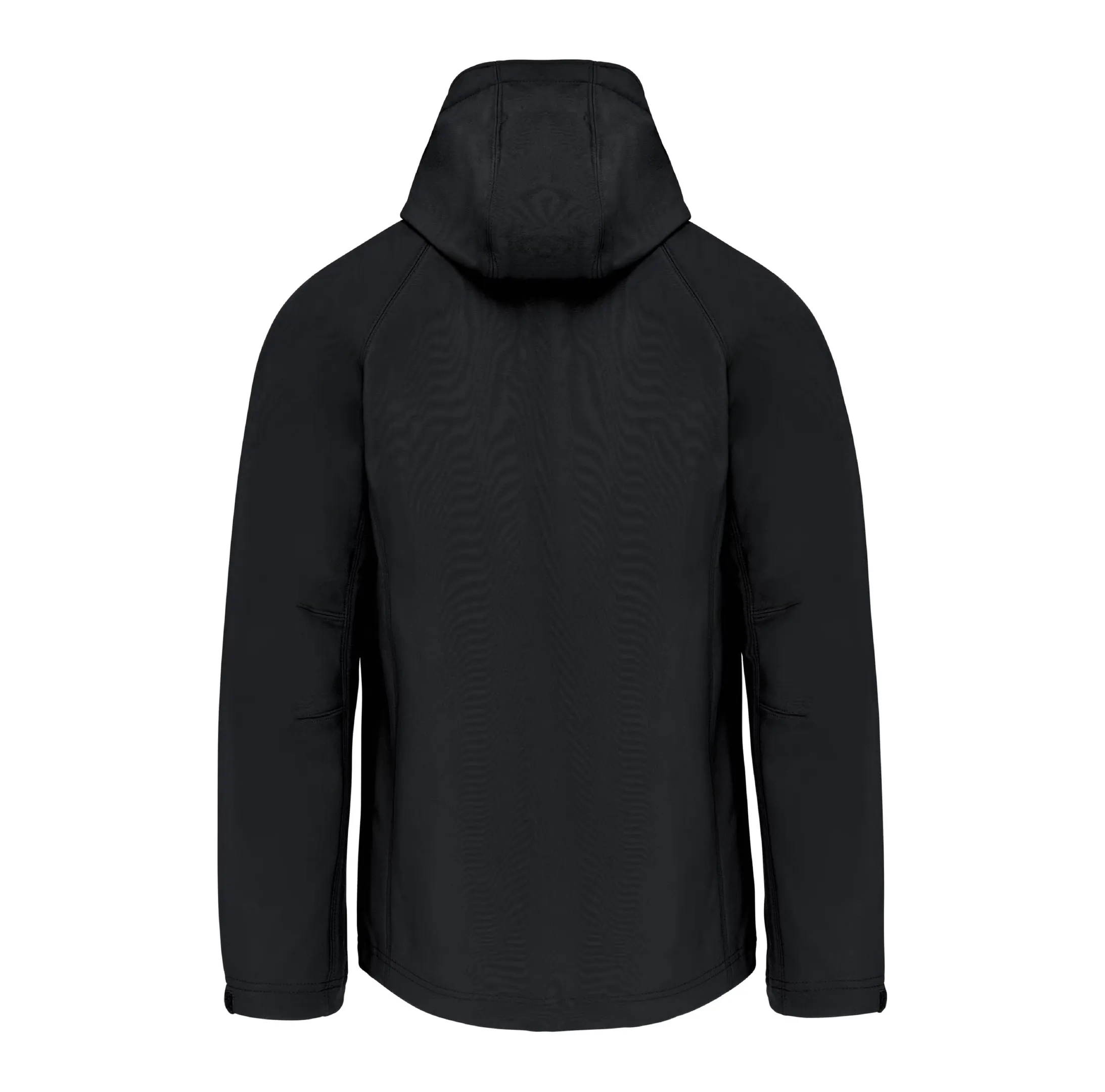 r0032-noir-dos Veste softshell à capuche amovible homme 340 g/m² personnalisable