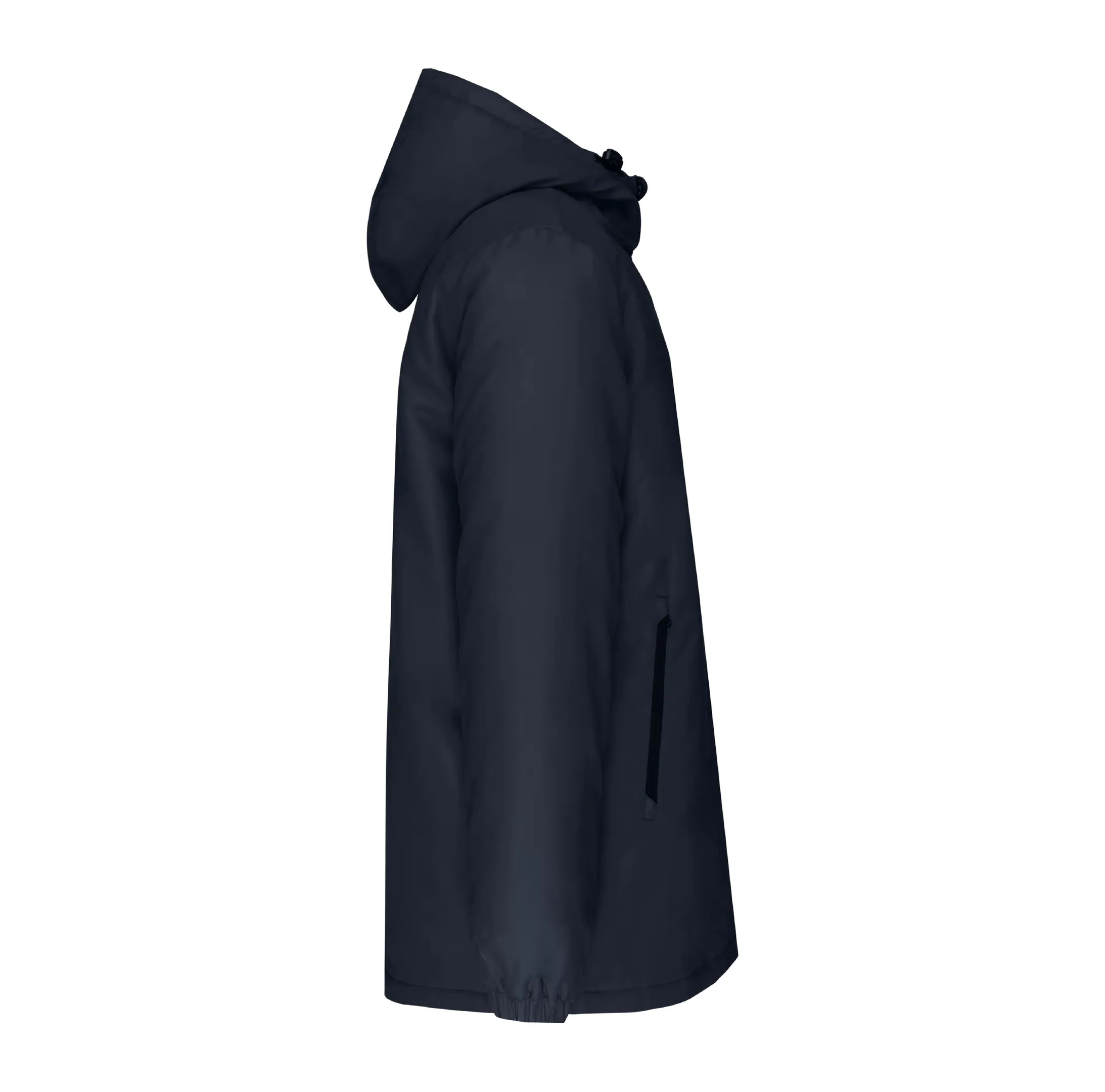 r0034-navy-cote Parka à capuche recyclée unisexe 320 g/m² personnalisable