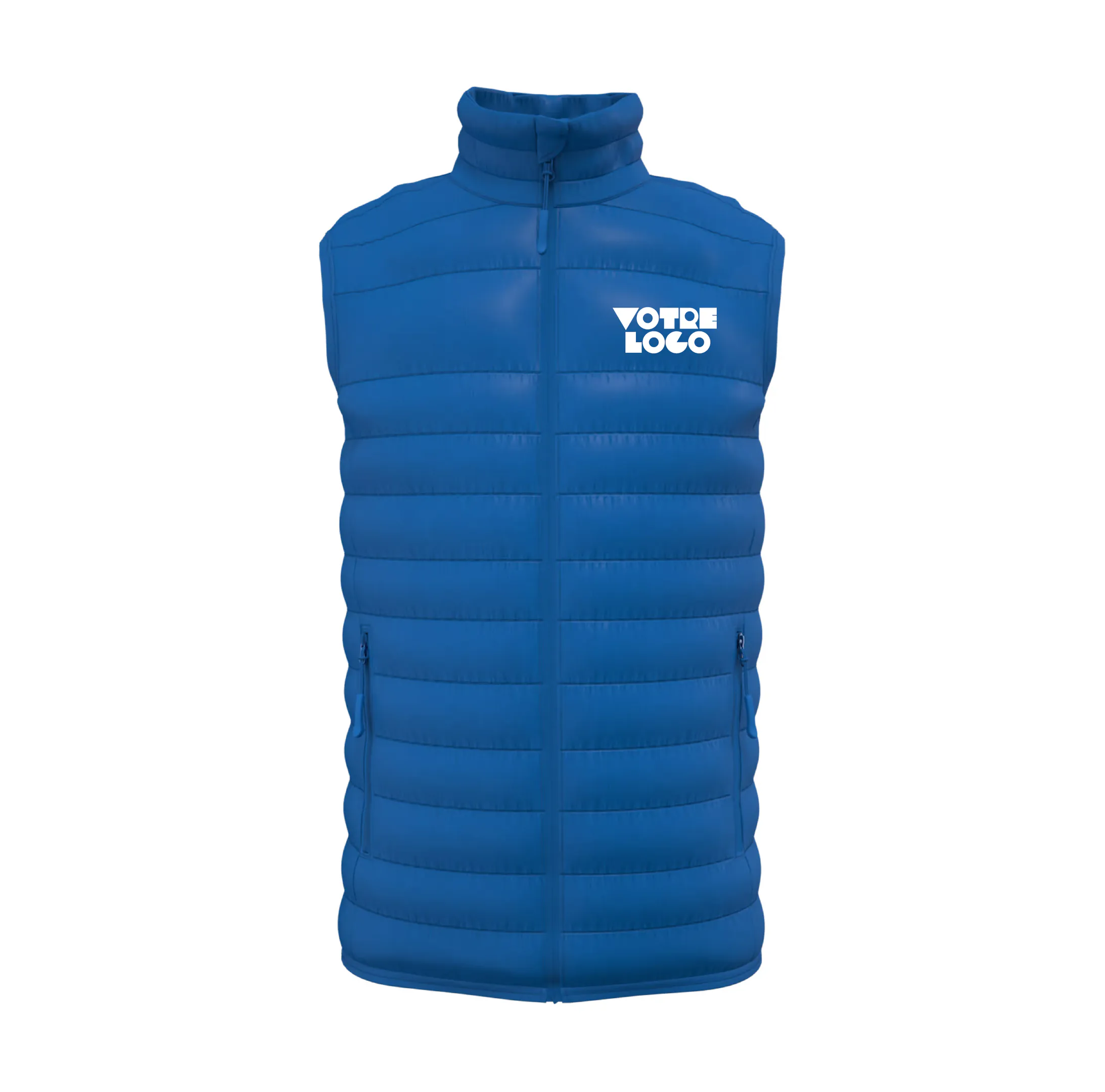 r0035-bleu Bodywarmer matelassé homme personnalisable