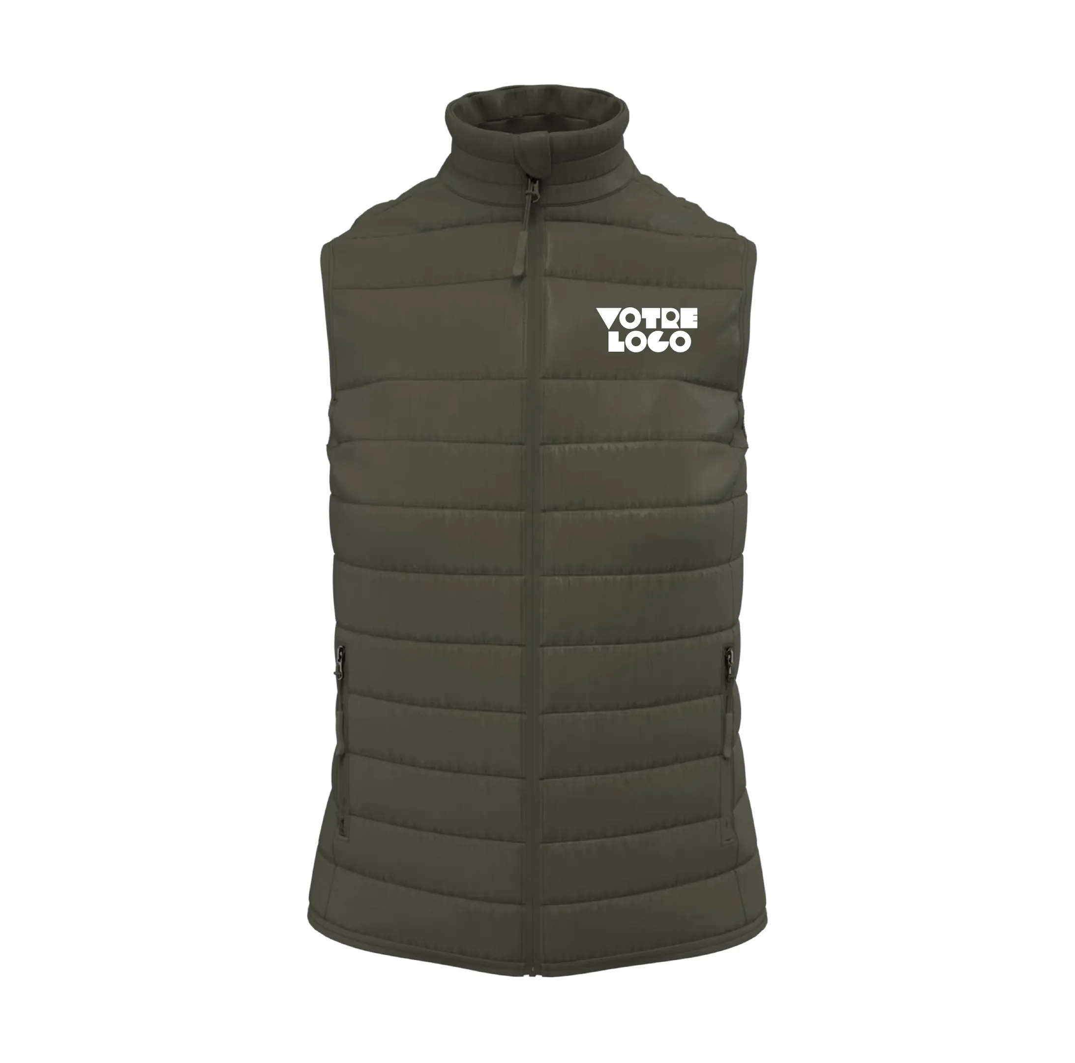 r0036-kaki Bodywarmer matelassé femme personnalisable