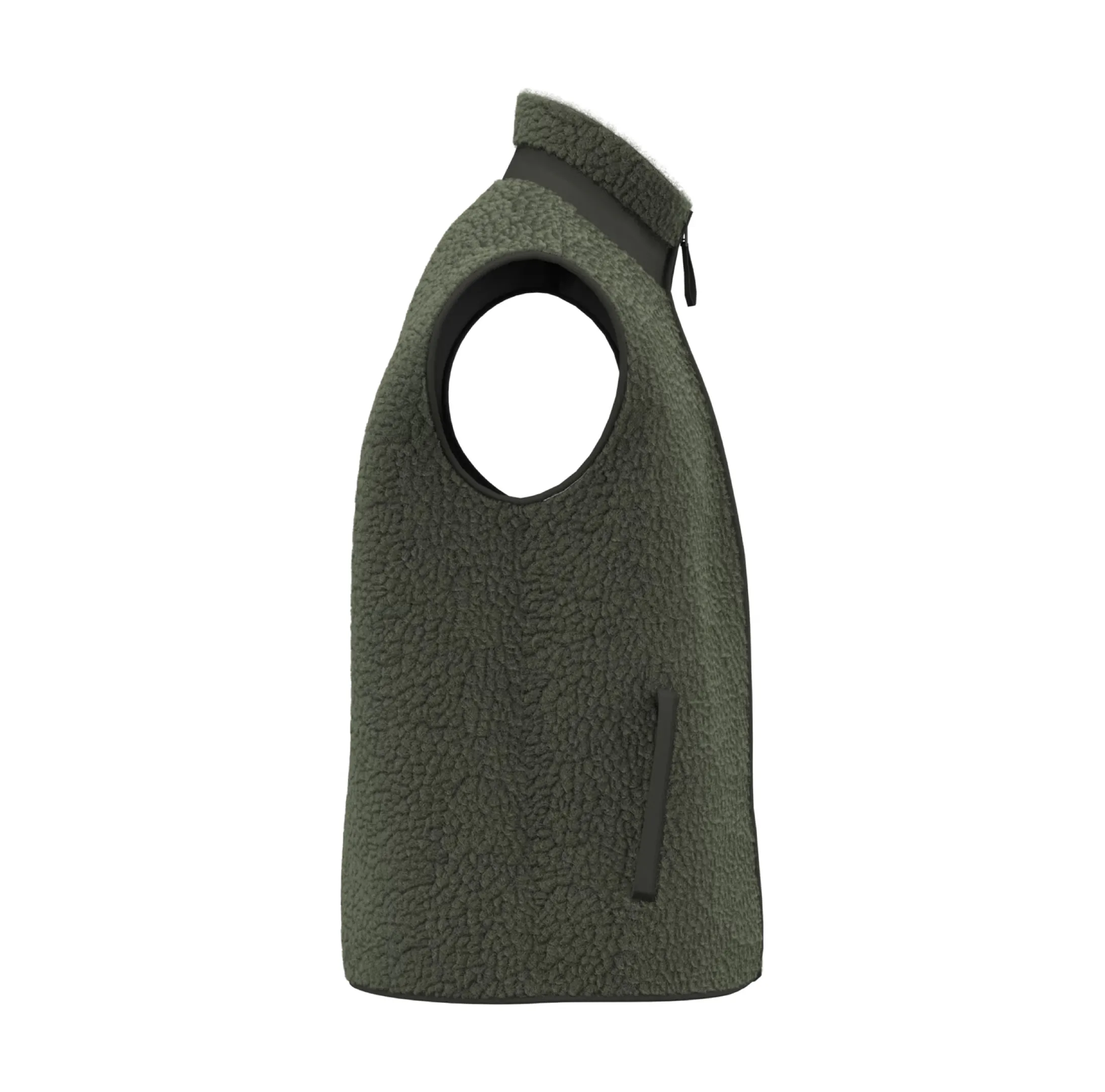 r0041-kaki-cote Veste sans manches écoresponsable sherpa unisexe 480 g/m² personnalisable