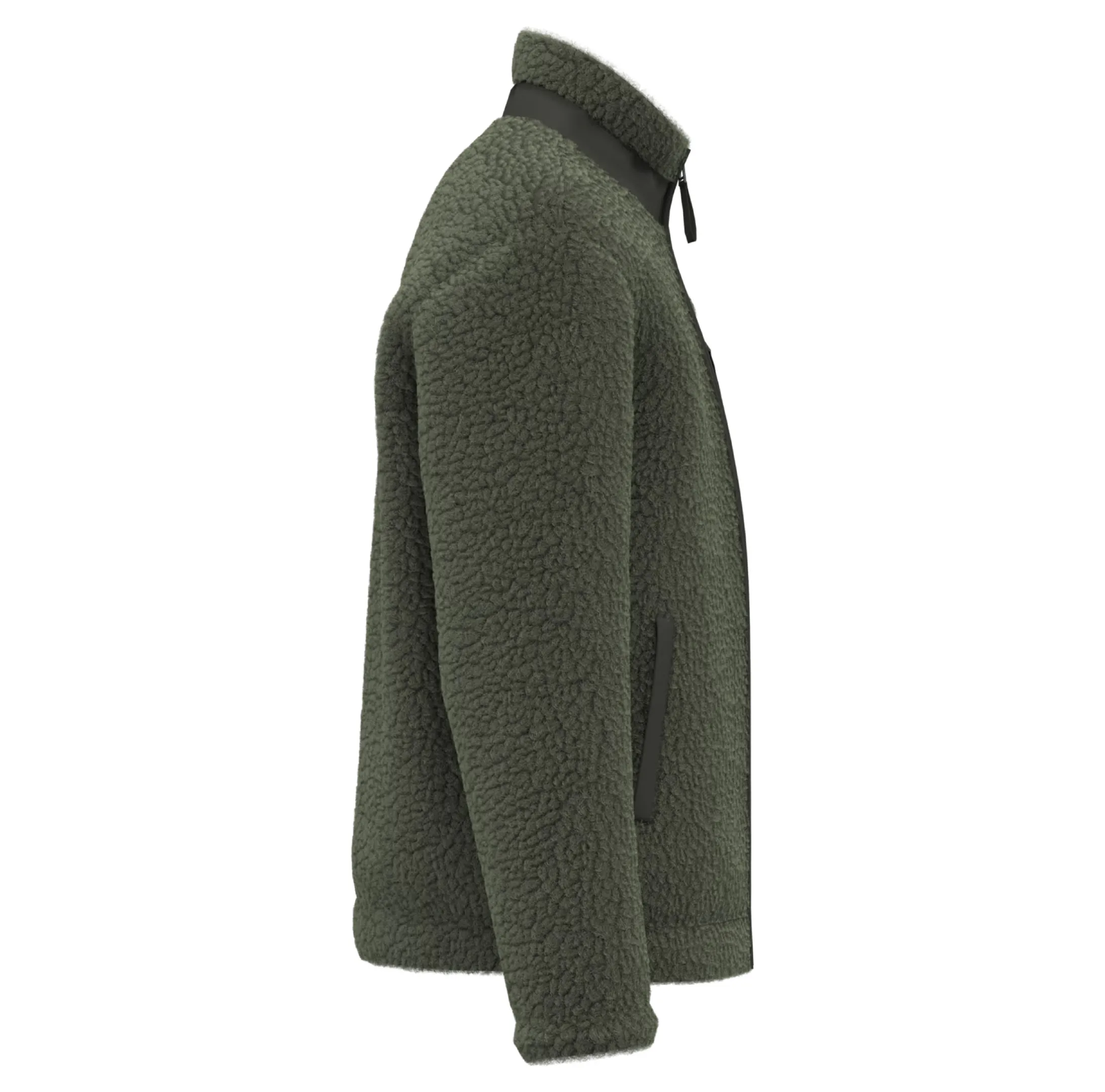 r0042-kaki-cote Veste écoresponsable en sherpa unisexe 480 g/m² personnalisable