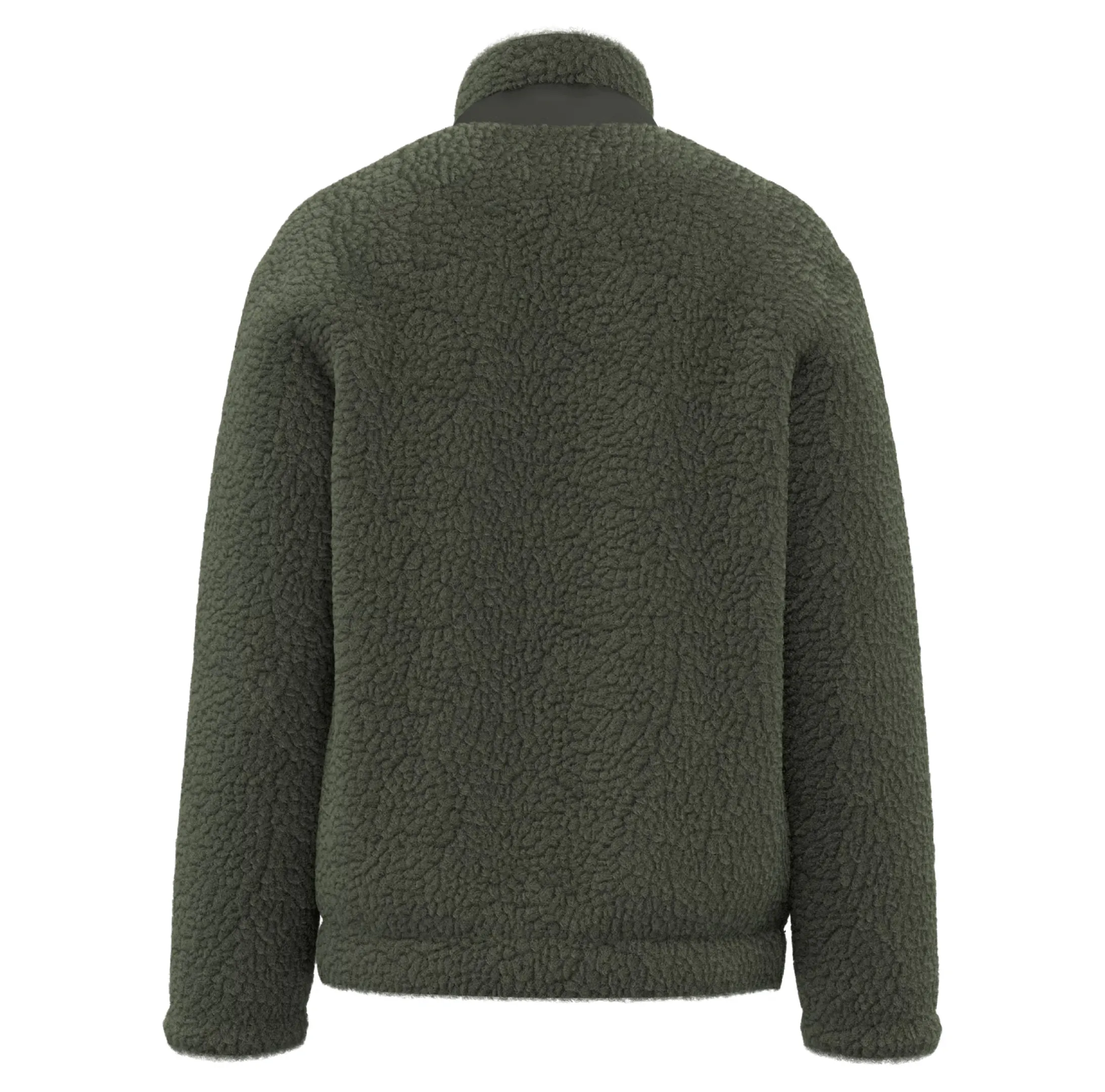 r0042-kaki-dos Veste écoresponsable en sherpa unisexe 480 g/m² personnalisable