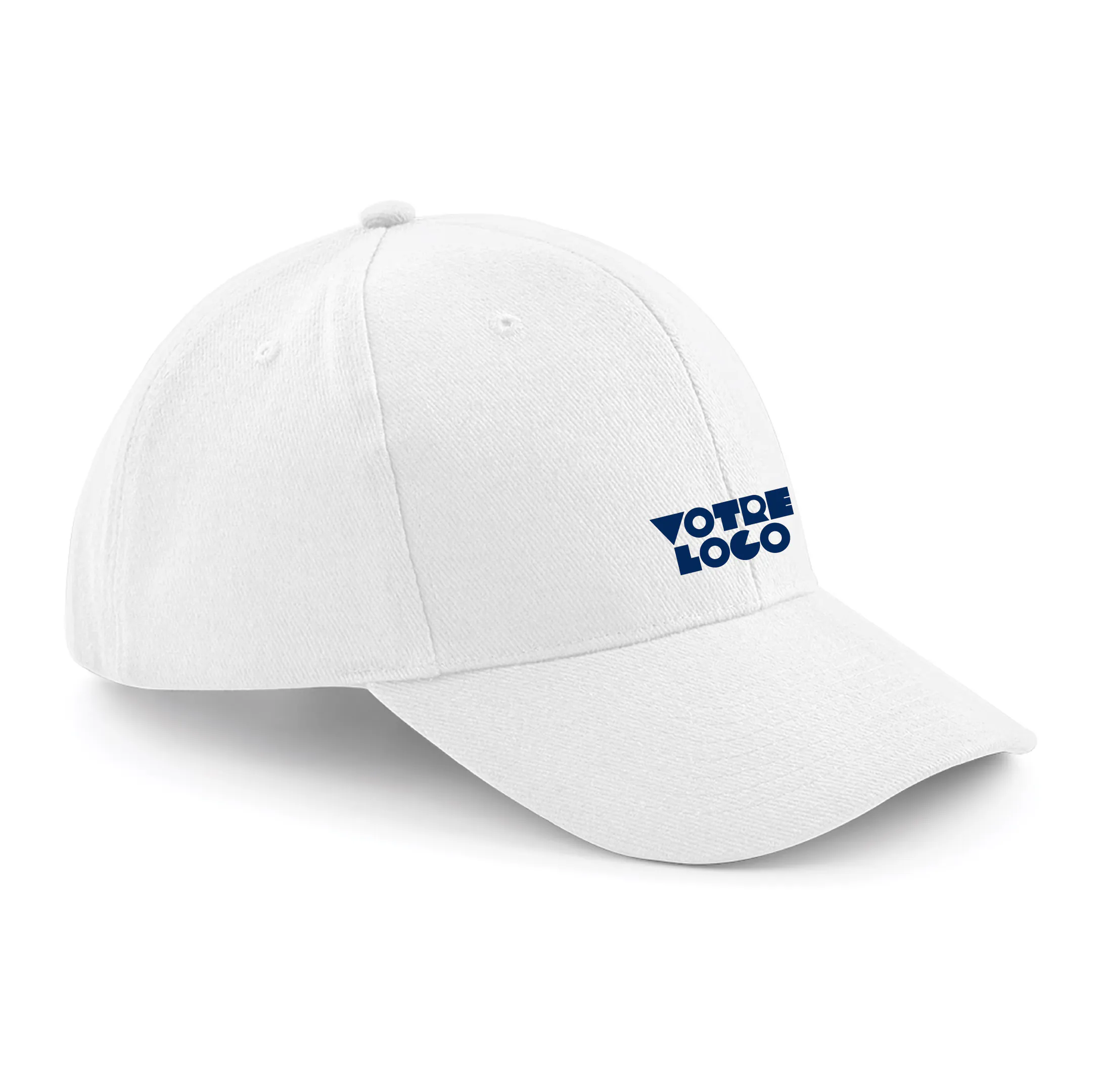 r0044-blanc Casquette en coton brossé 357 g/m² personnalisable